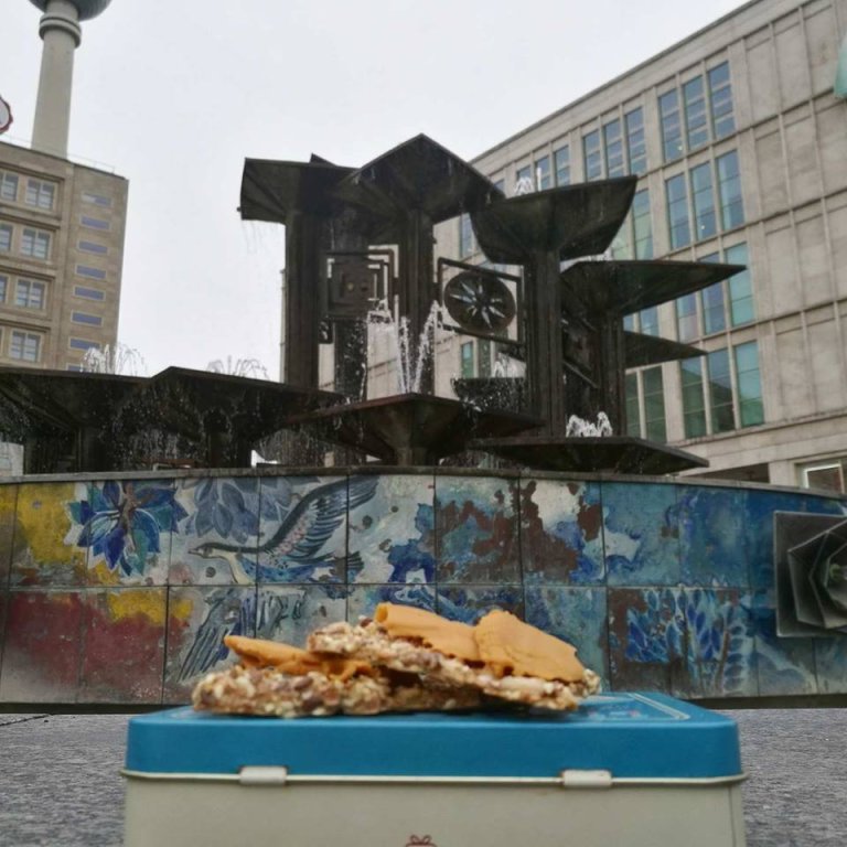 Crispbread with brunost in Berlin