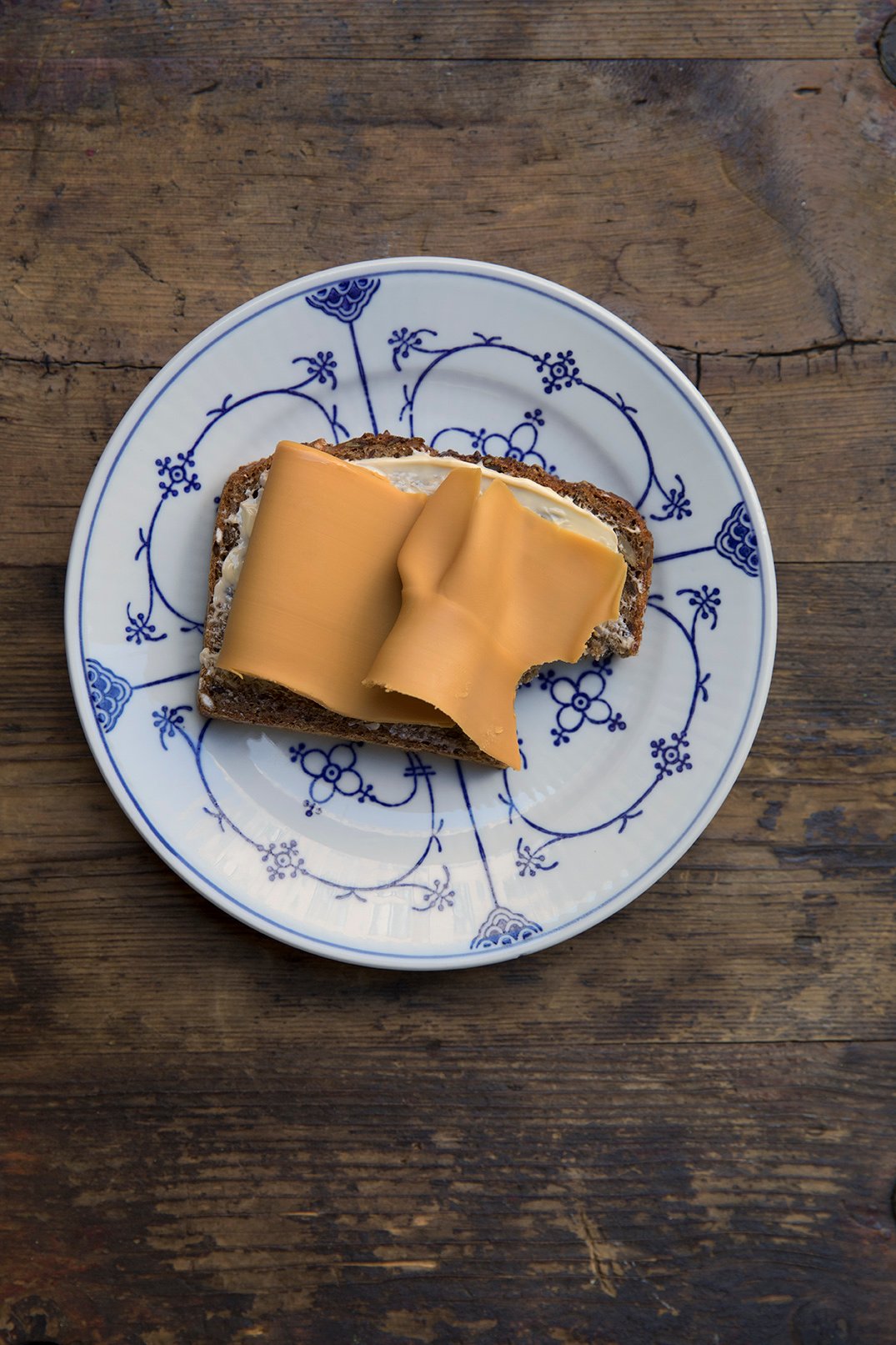 Slice of brunost on bread