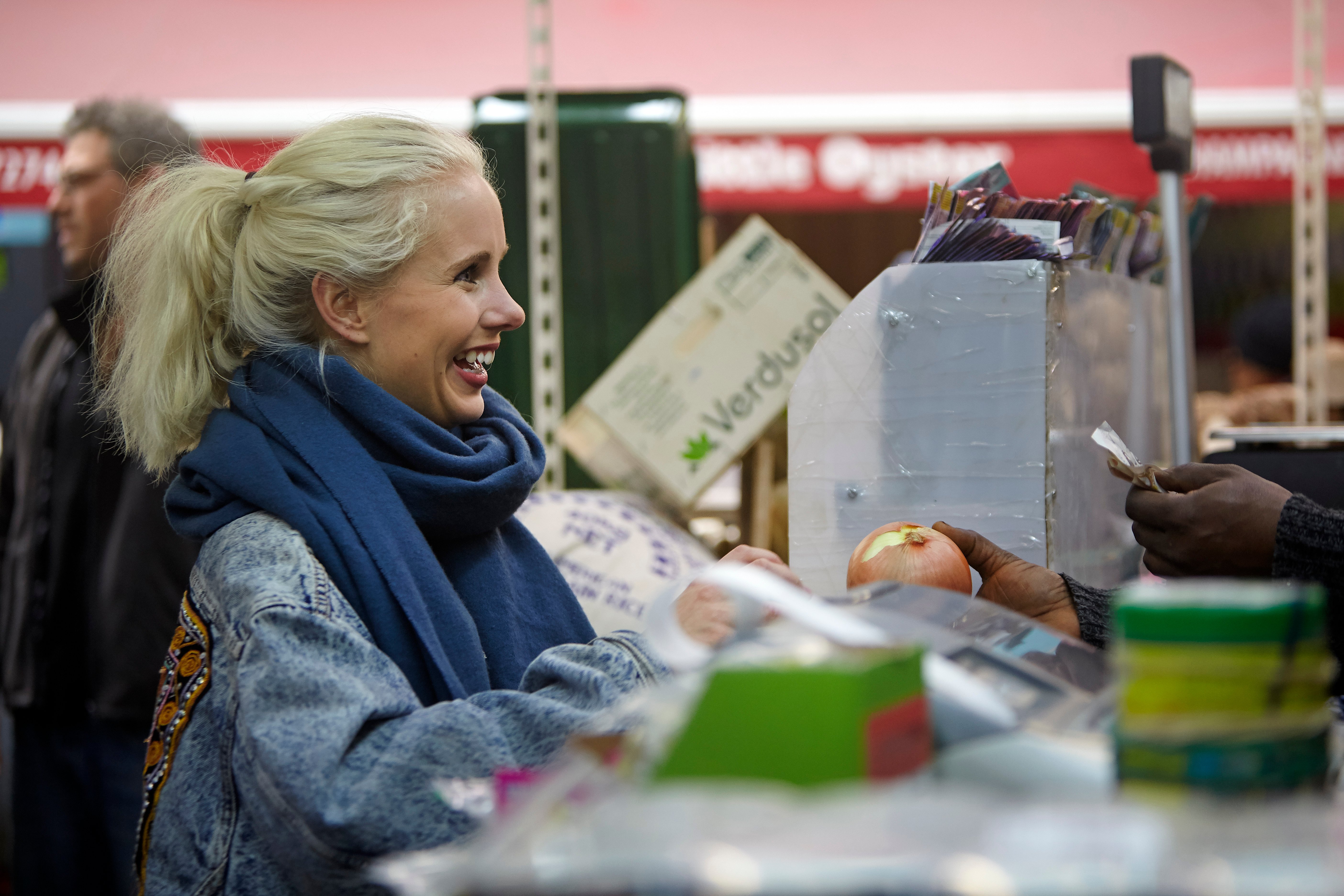 Sigrid Vik buying groceries at Brixton Market
