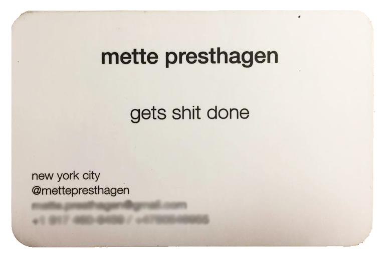 Mette's Business Card