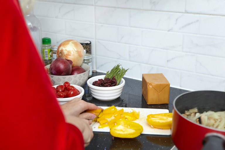 Sigrid Cooking at her apartment